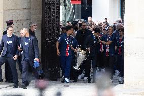 Ceremony at the Elysee for 2025 PSG UEFA Victory - Paris
