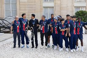 Ceremony at the Elysee for 2025 PSG UEFA Victory - Paris