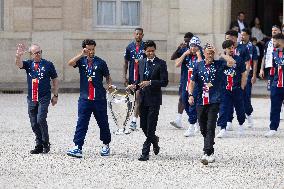 Ceremony at the Elysee for 2025 PSG UEFA Victory - Paris