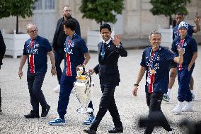 Ceremony at the Elysee for 2025 PSG UEFA Victory - Paris