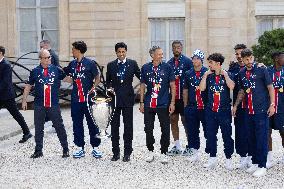 Ceremony at the Elysee for 2025 PSG UEFA Victory - Paris