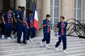 Ceremony at the Elysee for 2025 PSG UEFA Victory - Paris