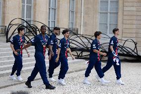 Ceremony at the Elysee for 2025 PSG UEFA Victory - Paris