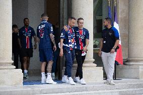 Ceremony at the Elysee for 2025 PSG UEFA Victory - Paris