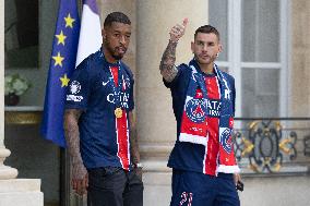 Ceremony at the Elysee for 2025 PSG UEFA Victory - Paris