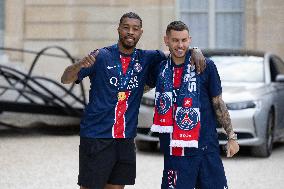 Ceremony at the Elysee for 2025 PSG UEFA Victory - Paris