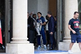 Ceremony at the Elysee for 2025 PSG UEFA Victory - Paris