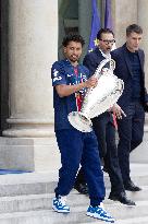 Ceremony at the Elysee for 2025 PSG UEFA Victory - Paris