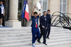 Ceremony at the Elysee for 2025 PSG UEFA Victory - Paris