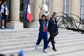 Ceremony at the Elysee for 2025 PSG UEFA Victory - Paris