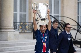 Ceremony at the Elysee for 2025 PSG UEFA Victory - Paris