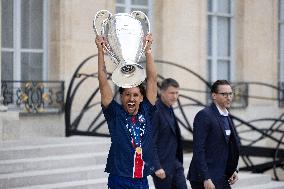 Ceremony at the Elysee for 2025 PSG UEFA Victory - Paris