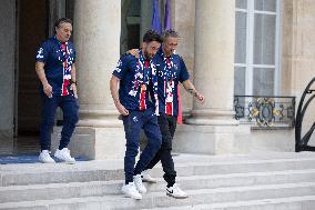 Ceremony at the Elysee for 2025 PSG UEFA Victory - Paris