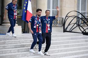 Ceremony at the Elysee for 2025 PSG UEFA Victory - Paris