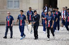 Ceremony at the Elysee for 2025 PSG UEFA Victory - Paris