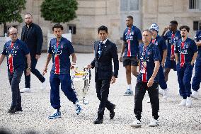 Ceremony at the Elysee for 2025 PSG UEFA Victory - Paris