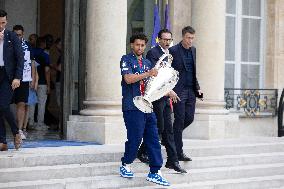 Ceremony at the Elysee for 2025 PSG UEFA Victory - Paris