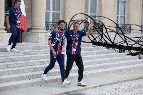 Ceremony at the Elysee for 2025 PSG UEFA Victory - Paris