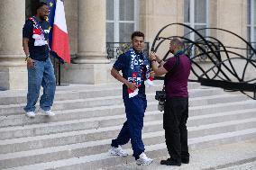 Ceremony at the Elysee for 2025 PSG UEFA Victory - Paris