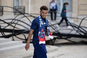Ceremony at the Elysee for 2025 PSG UEFA Victory - Paris