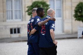 Ceremony at the Elysee for 2025 PSG UEFA Victory - Paris