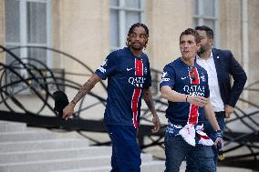 Ceremony at the Elysee for 2025 PSG UEFA Victory - Paris