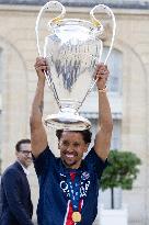 Ceremony at the Elysee for 2025 PSG UEFA Victory - Paris