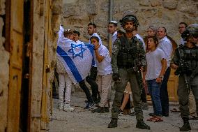Israeli Settlers in Old City of Hebron - West Bank