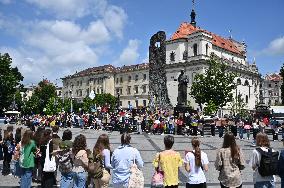 Rally in support of Ukrainian POWs in Lviv