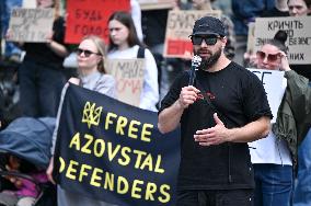 Rally in support of Ukrainian POWs in Lviv
