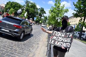 Rally in support of Ukrainian POWs in Lviv