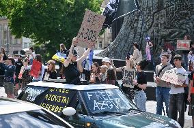 Rally in support of Ukrainian POWs in Lviv