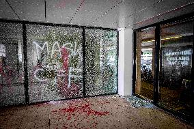 Maersk Office Vandalized by Activists - Rotterdam