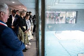 Ministerial Visit To The Olympic Aquatic Centre - Saint Denis