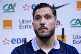Rayan Cherki gives a press confenrence - Clairefontaine-en-Yvelines