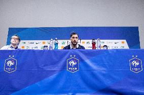 Rayan Cherki gives a press confenrence - Clairefontaine-en-Yvelines