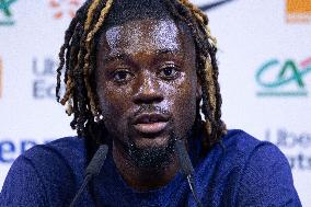 Manu Kone gives a press confenrence - Clairefontaine-en-Yvelines