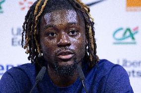 Manu Kone gives a press confenrence - Clairefontaine-en-Yvelines