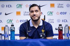 Rayan Cherki gives a press confenrence - Clairefontaine-en-Yvelines
