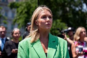 White House Press Secretary Karoline Leavitt Gaggles With Press
