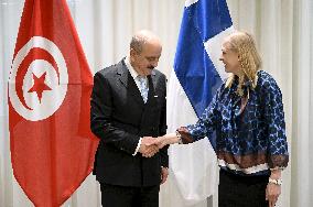 Tunisian Minister of Foreign Affairs Mohamad Ali Naft meets with Finnish Minister for Foreign Affairs Elina Valtonen
