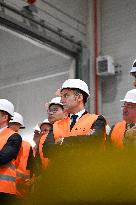 Emmanuel Macron visits the Envision AESC - Douai