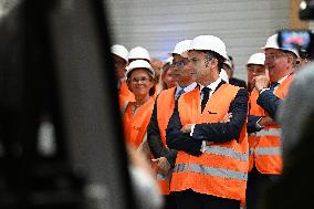 Emmanuel Macron visits the Envision AESC - Douai