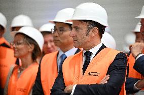 Emmanuel Macron visits the Envision AESC - Douai