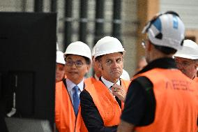 Emmanuel Macron visits the Envision AESC - Douai