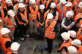 Emmanuel Macron visits the Envision AESC - Douai