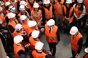 Emmanuel Macron visits the Envision AESC - Douai