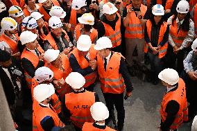 Emmanuel Macron visits the Envision AESC - Douai