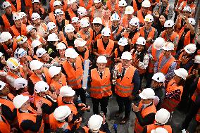 Emmanuel Macron visits the Envision AESC - Douai