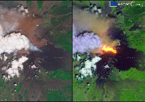 Satellite Image Shows Mount Etna Spewing Lava From Above